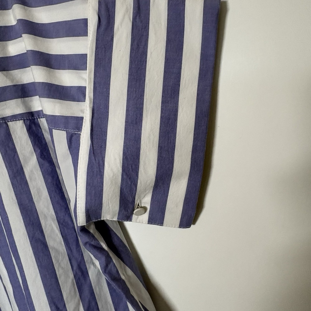 Banana Republic Rhyah Poplin Mini Dress Size XS/S Purple Stripe Clean Minimalist - Picture 6 of 7